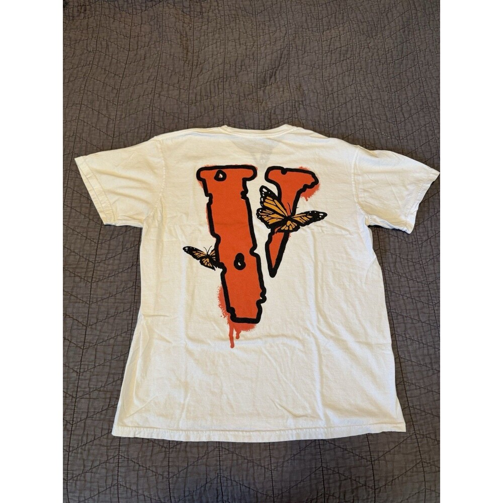 Pre-Owned Vlone x Juice Wrld Legends Never Die Butterfly White Tee Sz L